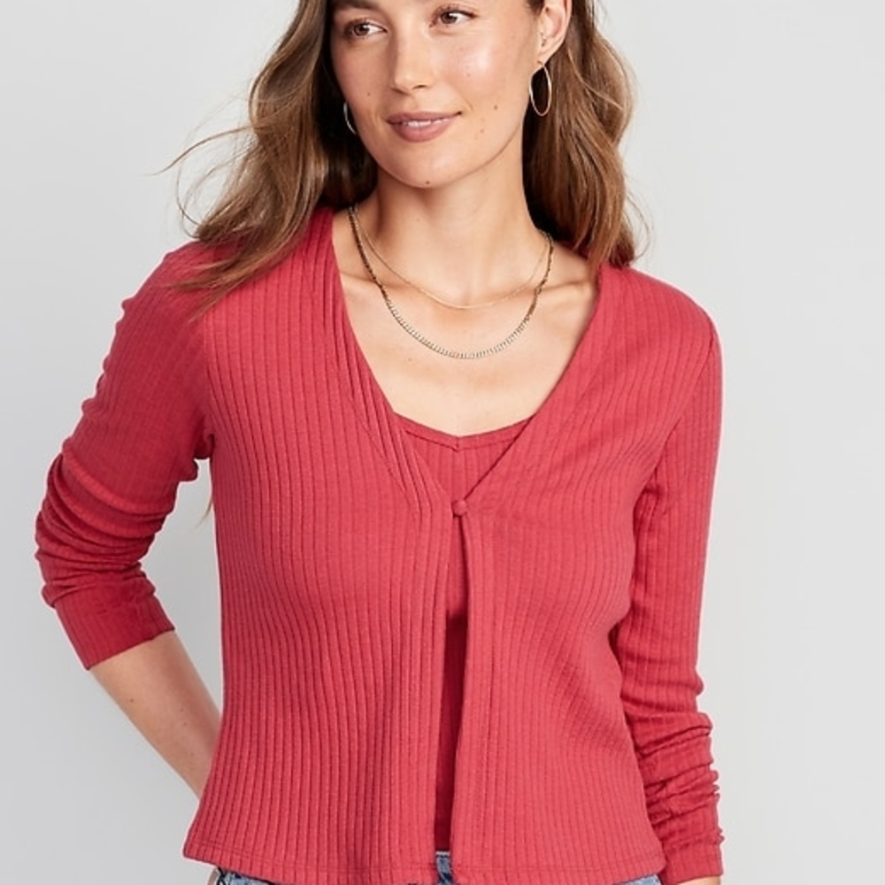 Old Navy Rib-Knit Single-Button Cardigan